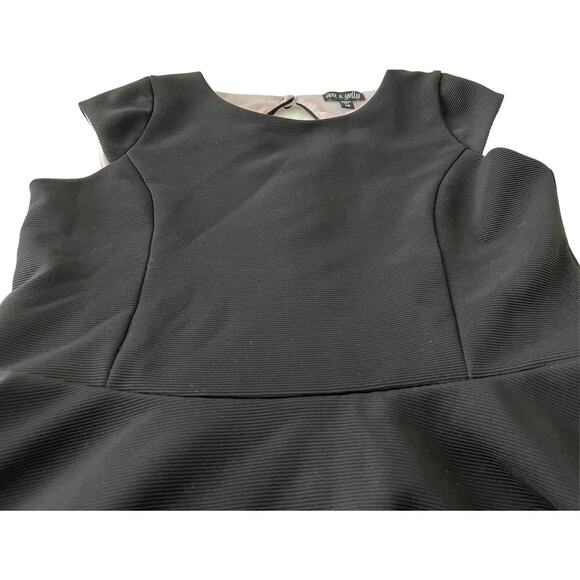 AVA & YELLY CAP SLEEVE MIDI SKATER DRESS, WOMENS, 16, BLACK WITH PINK LINING - Picture 2 of 12